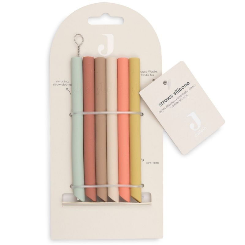 Lot de 6 pailles en silicone Multicolore Jollein Packaging 3