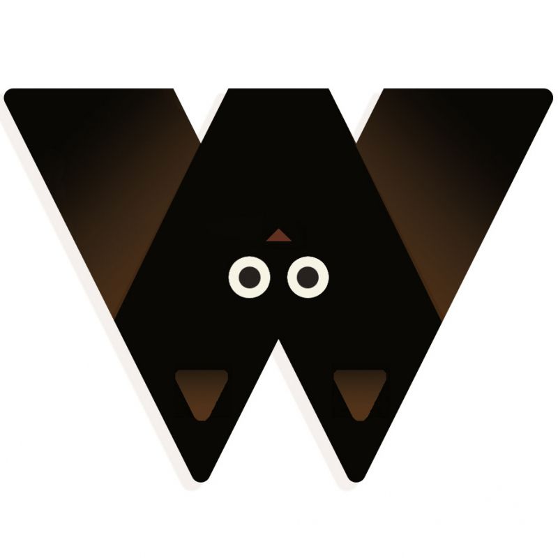 Lettre décorative chauve-souris W Djeco