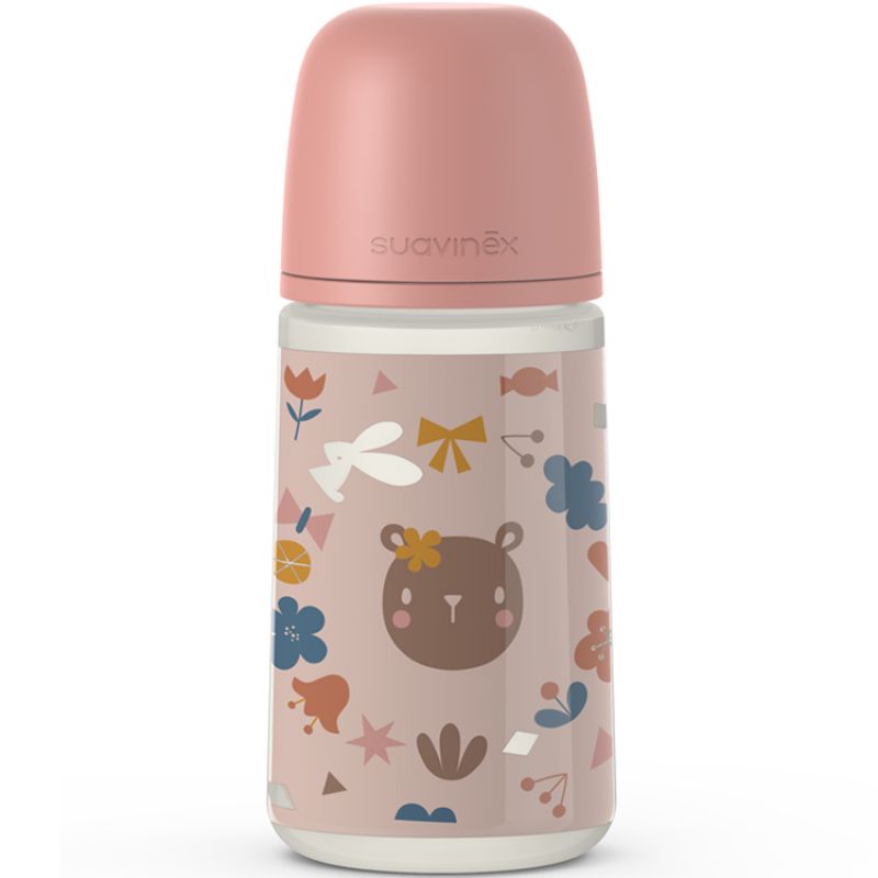 Biberon avec tétine symétrique SX PRO M rose poudré (270 ml) Suavinex