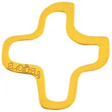 Bijou croix évidée sur cordon (or jaune 18 carats)  par Maison La Couronne