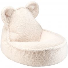 Pouf ours Cream White molletonné - Wigiwama
