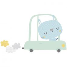Sticker lapin en voiture Smile, It’s raining by Dawn Machell  par Lilipinso