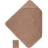 Cape de bain + gant Jersey Stripe Dunes marron (90 x 90 cm) - Bemini