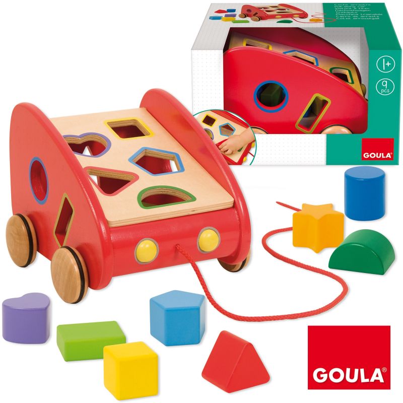 Boite à formes avec voiture à tirer Goula