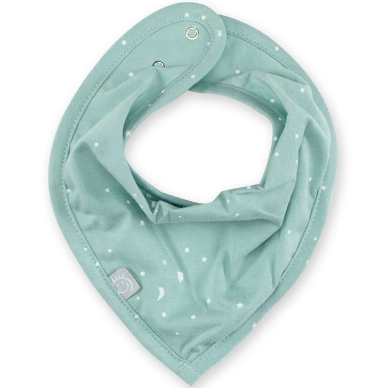 Bavoir bandana Frizy étoiles et lunes vert (25 cm) Bemini