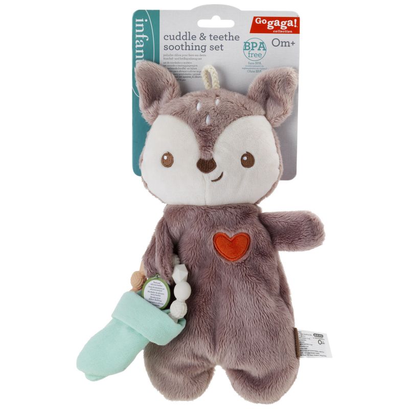 Peluche et anneau de dentition Biche Infantino Packaging 3