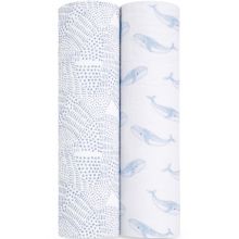 Lot de 2 maxi langes en coton bio oceanic (120 x 120 cm)  par aden + anais