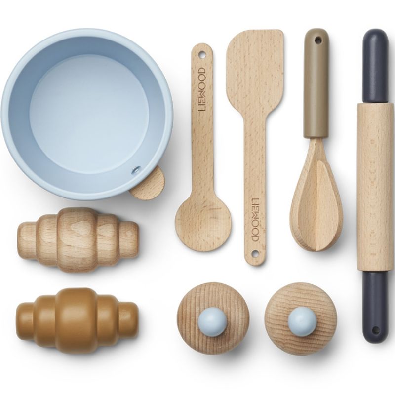 Ustensiles de cuisine en bois Lisbeth Sea blue multi mix Liewood