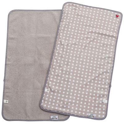 Lot de 2 serviettes de matelas à langer étoiles gris (35 x 65 cm) BabyToLove