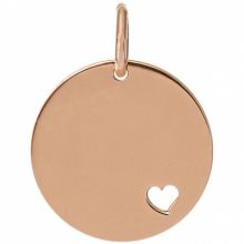 Médaille de naissance Petit Coeur 15 mm (or rose 750°)  par Je t'Ador