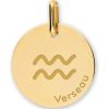 Médaille zodiaque Verseau personnalisable (or jaune 375°) - Lucas Lucor