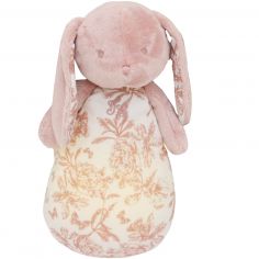 Peluche bruit blanc lapin Toile de Jouy rose - Tartine et Chocolat