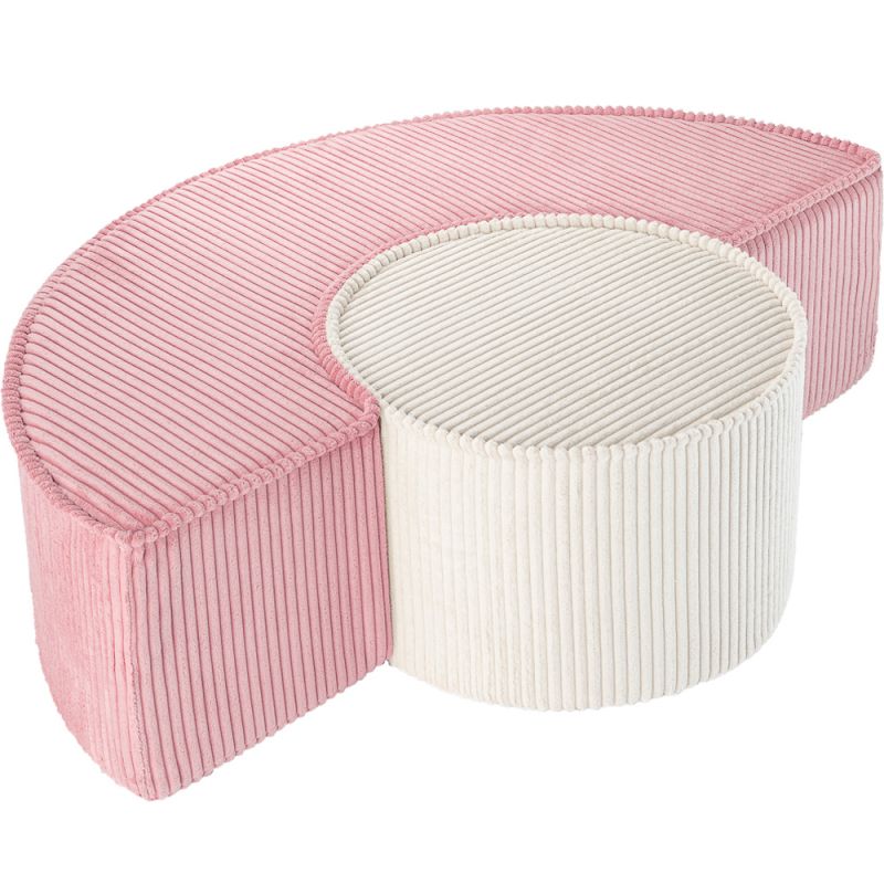 Ensemble de pouf Pink Mousse velours côtelé Wigiwama