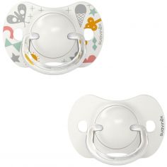 Lot de 2 sucettes symétriques SX PRO 0-6mois Walk In The park gris - Suavinex