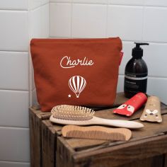 Trousse de toilette terracotta (personnalisable)