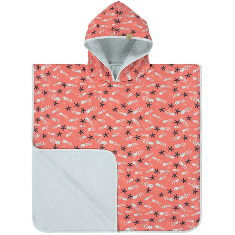 Poncho de plage étoiles de mer corail (1-3 ans) Lässig