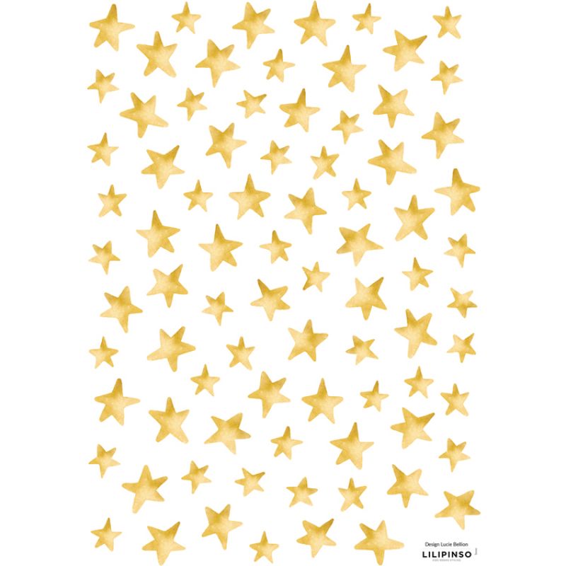 Planche de stickers A3 Etoiles Flamingo Lilipinso