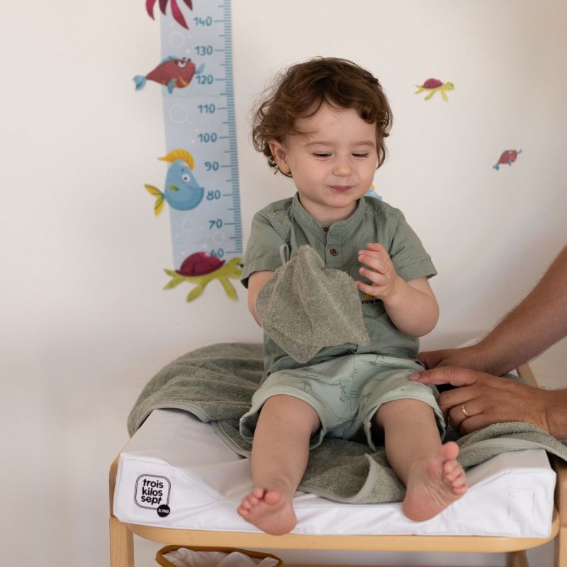 Serviette de toilette en éponge Vert (70 x 140 cm) Trois Kilos Sept Ambiance 2