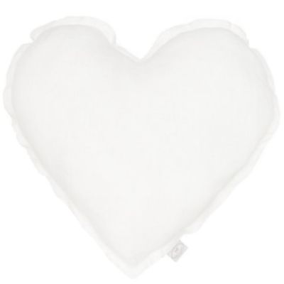 Coussin Coeur en lin Blanc (28 cm)