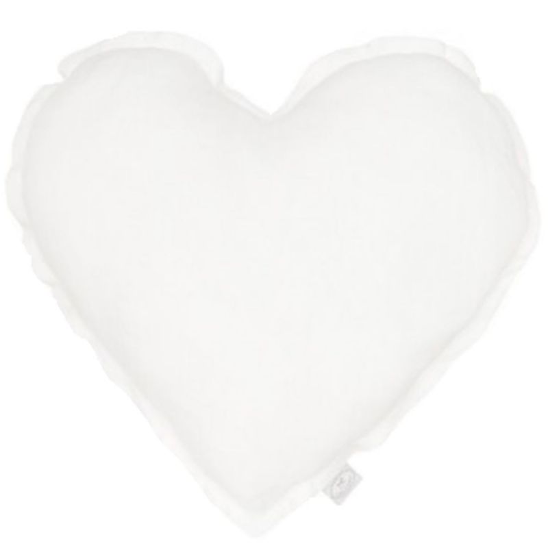 Coussin Coeur en lin Blanc (28 cm) Cotton&Sweets Produit 1