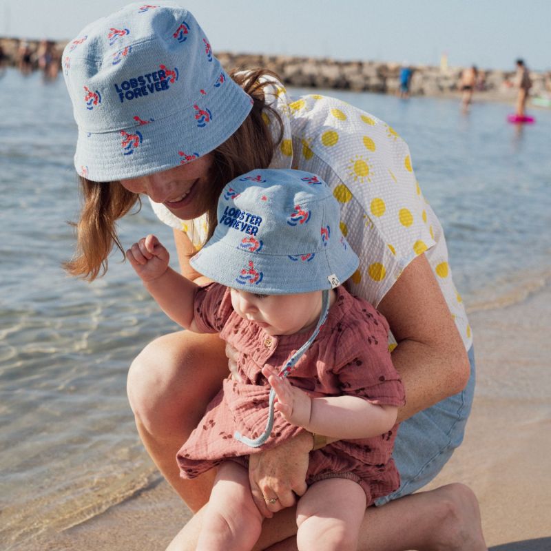 Bob enfant réversible Lobster Forever Denim (1-2 ans) Chamaye Ambiance 2