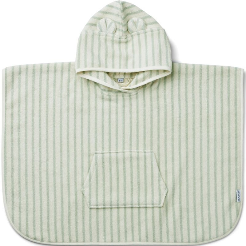 Poncho de bain Izzy Stripe dusty mint creme de la creme (1-2 ans) Liewood