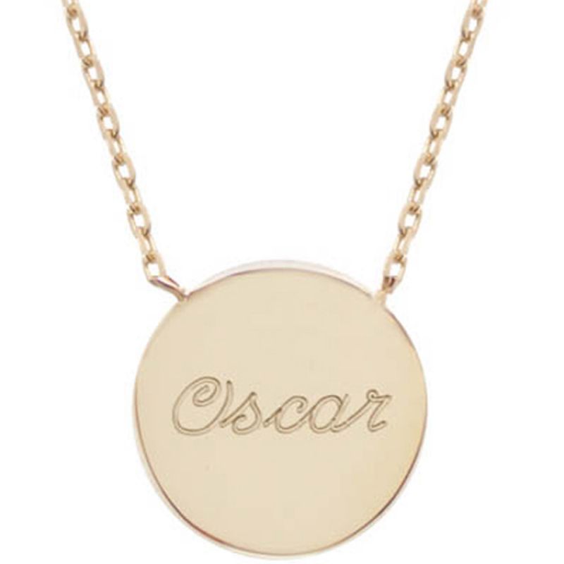 Collier médaille ronde personnalisable (plaqué or) Petits trésors