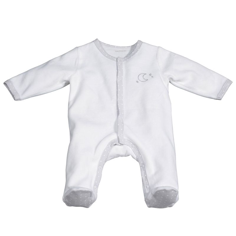 Pyjama chaud blanc lune Céleste (3 mois) Sauthon