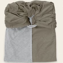 Petite écharpe sans noeud vert olive et gris chiné  par Je Porte Mon Bébé / Love Radius
