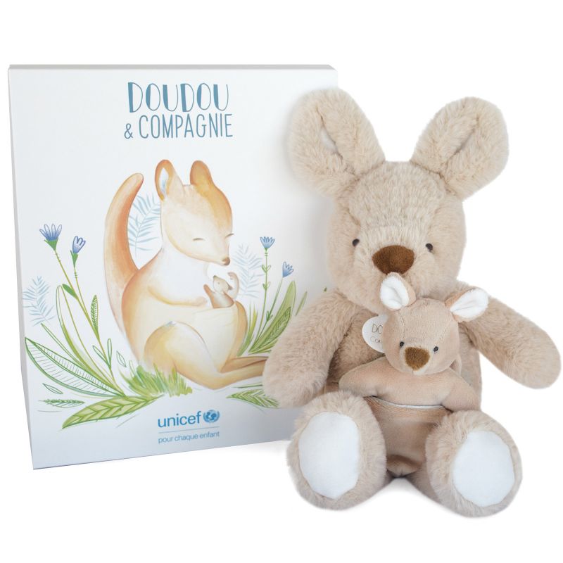 Coffret peluche kangourou Bébé & moi UNICEF (25 cm) Doudou et Compagnie