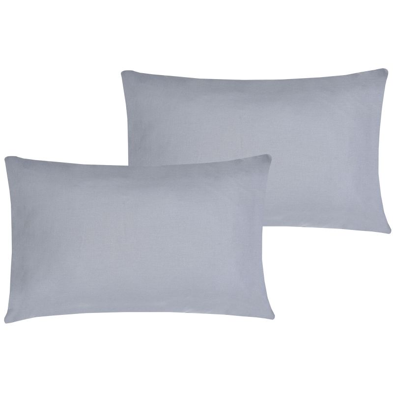 Lot de 2 taies d'oreiller en coton bio gris (40 x 60 cm) P'tit Basile