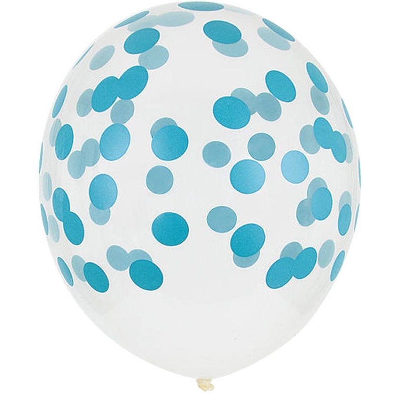 Lot de 5 ballons confetti bleu My Little Day