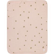 Couverture en mousseline de coton bio Dots rose poudré (75 x 100 cm)  par Lässig 