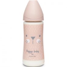 Biberon Hygge Baby moustaches lapin rose (360 ml)  par Suavinex