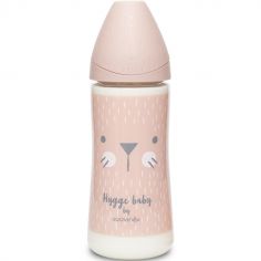 Biberon Hygge Baby moustaches lapin rose (360 ml)
