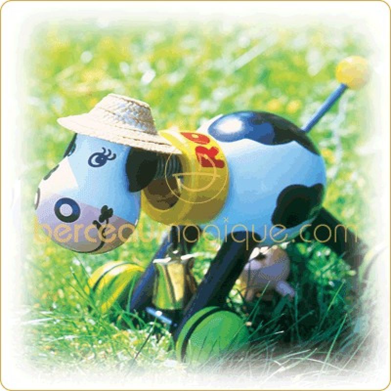 Jouet en bois Rosy la vache à tirer Vilac