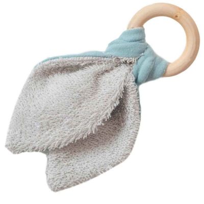 Anneau de dentition en bois Vert amande (personnalisable)