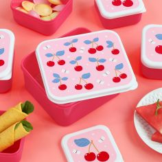 Lot de 4 boîtes à goûter Cerises