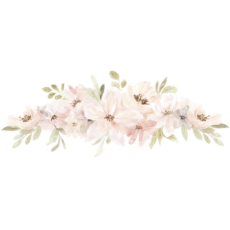 Grand sticker Appoline composition florale rose et orange (66 x 25 cm) Lilipinso