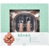 Coffret cadeau set repas couverts et bavoir Savannah Bloom Béaba Packaging 3