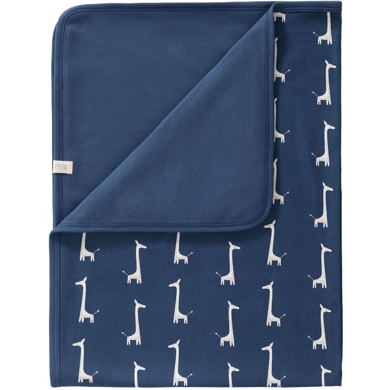 Couverture bébé Girafe bleu indigo (80 x 100 cm) Fresk Produit 1 grande taille