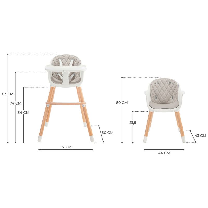 Chaise haute évolutive Sienna Grey Kinderkraft Produit 9