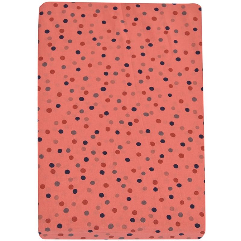 Drap housse pois corail Les jolis trop beaux (70 x 140 cm) Moulin Roty