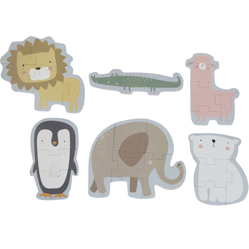 Lot de 5 puzzles Animaux du zoo (3 à 5 pièces) Little Dutch
