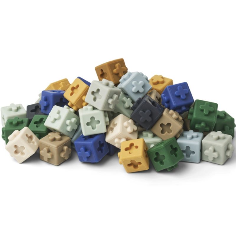 Blocs de construction en silicone Midnight navy multi mix (50 blocs) Liewood