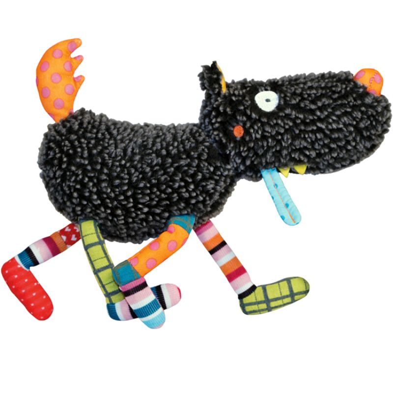 Peluche hochet loup T'es Fou Louloup (27 cm) Ebulobo