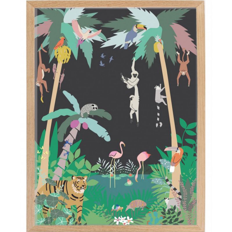 Affiche encadrée Jungle (30 x 40 cm) Mimi'lou