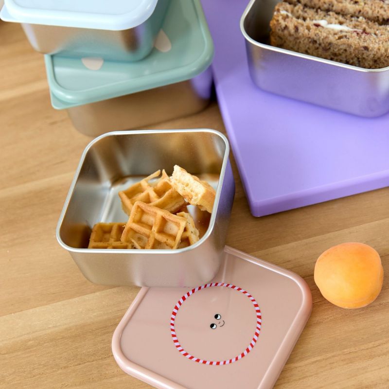 Lot de 3 boîtes à goûter inox Tiny Team Chat Lässig Ambiance 2
