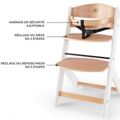 Chaise haute évolutive Enock Natural-White