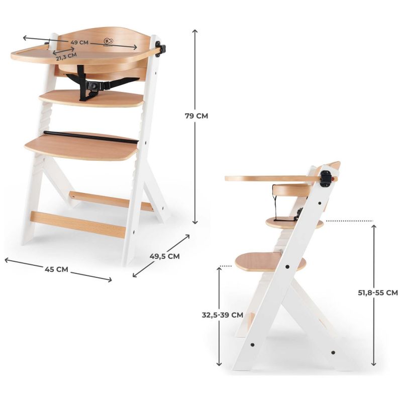 Chaise haute évolutive Enock Natural-White Kinderkraft Produit 7